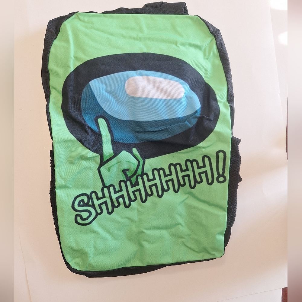Among Us green character cartoon backpack- New in package